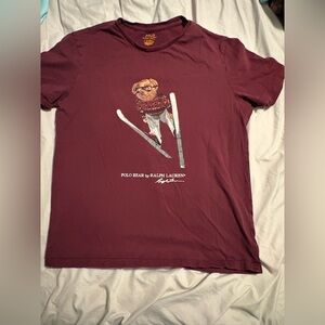 Polo by Ralph Lauren Maroon Polo Bear Ski Graphic Tee